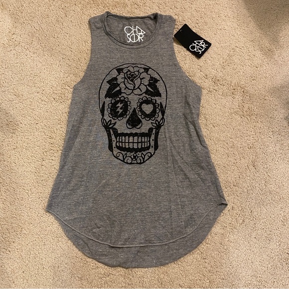 Chaser Sugar Skull Tank Top XS - Picture 1 of 4